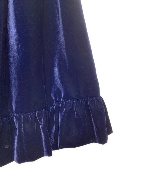 COMME des GARCONS GIRL（コムデギャルソンガール）COMME des GARCONS GIRL (コムデギャルソンガール) ベロア 裾フリル ロングイージースカート ネイビー サイズ:XSの古着・服飾アイテム