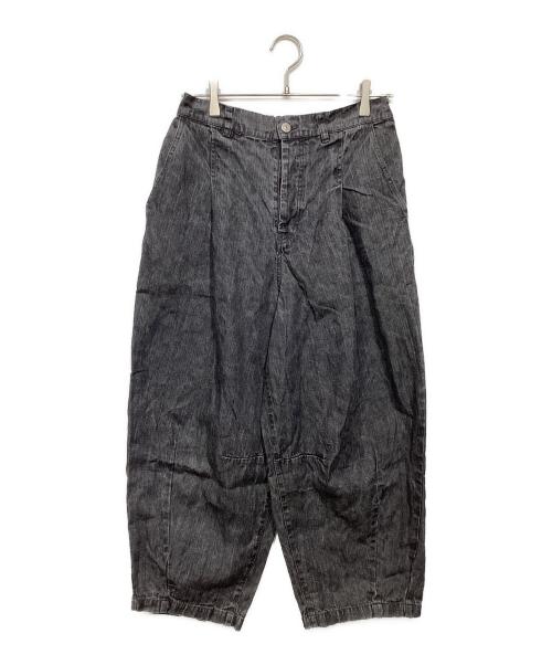nest Robe（ネストローブ）nest Robe (ネストローブ) リネンブラックデニムカーヴィーパンツ グレー サイズ:Fの古着・服飾アイテム