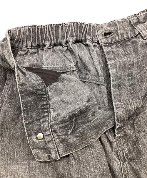 nest Robe（ネストローブ）nest Robe (ネストローブ) リネンブラックデニムカーヴィーパンツ グレー サイズ:Fの古着・服飾アイテム