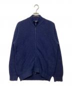 LACOSTEラコステ）の古着「バスケットニットジップアップ　AH011J」｜ネイビー