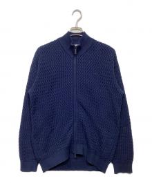 LACOSTE（ラコステ）の古着「バスケットニットジップアップ　AH011J」｜ネイビー