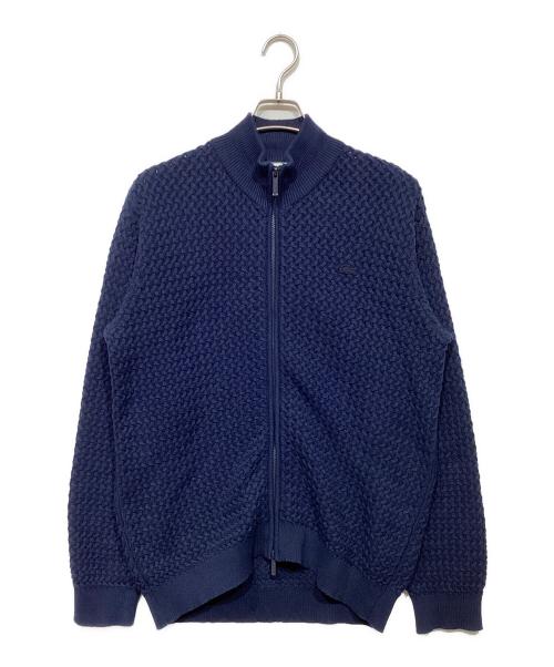 LACOSTE（ラコステ）LACOSTE (ラコステ) バスケットニットジップアップ　AH011J ネイビー サイズ:Lの古着・服飾アイテム