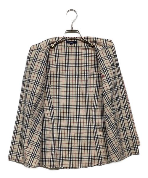 BURBERRY LONDON（バーバリーロンドン）BURBERRY LONDON (バーバリーロンドン) 七分袖 ノバチェックシャツ　FEA03-017 ベージュ×ブラック サイズ:42の古着・服飾アイテム