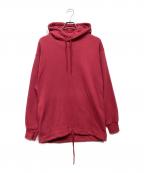 RUSSELL ATHLETICラッセルアスレチック）の古着「裾ドロスト プルオーバーパーカー」｜レッド