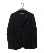 COMME des GARCONS HOMMEコムデギャルソン オム）の古着「ウールツイードシングルブレストジャケットHL-T037」｜ブラック