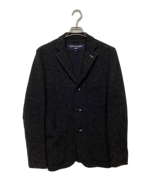 COMME des GARCONS HOMME（コムデギャルソン オム）COMME des GARCONS HOMME (コムデギャルソン オム) ウールツイードシングルブレストジャケットHL-T037 ブラック サイズ:Sの古着・服飾アイテム