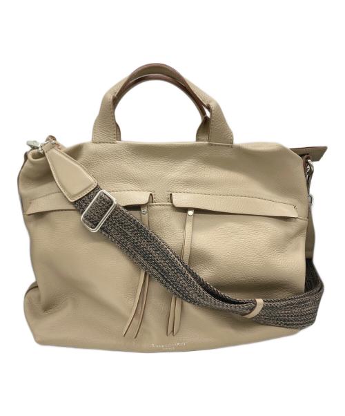 GIANNI CHIARINI（ジャンニ キアリーニ）GIANNI CHIARINI (ジャンニ キアリーニ) DUNA 2WAY レザーバッグ ベージュの古着・服飾アイテム