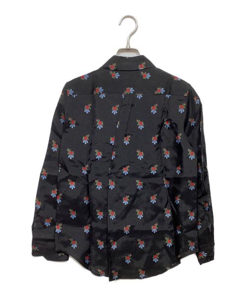 tricot COMME des GARCONS（トリココムデギャルソン）tricot COMME des GARCONS (トリココムデギャルソン) ラウンドカラー 花柄ブラウス　TB-B004 ブラック サイズ:Sの古着・服飾アイテム
