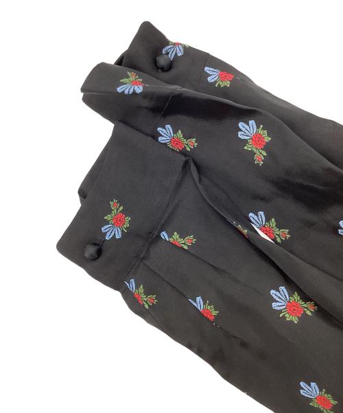 tricot COMME des GARCONS（トリココムデギャルソン）tricot COMME des GARCONS (トリココムデギャルソン) ラウンドカラー 花柄ブラウス　TB-B004 ブラック サイズ:Sの古着・服飾アイテム