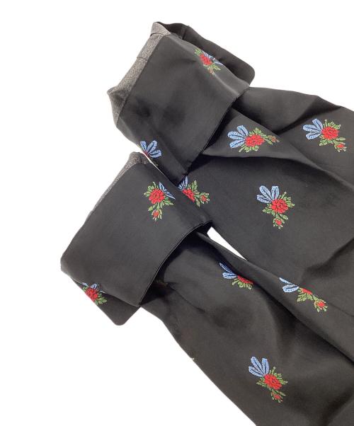 tricot COMME des GARCONS（トリココムデギャルソン）tricot COMME des GARCONS (トリココムデギャルソン) ラウンドカラー 花柄ブラウス　TB-B004 ブラック サイズ:Sの古着・服飾アイテム