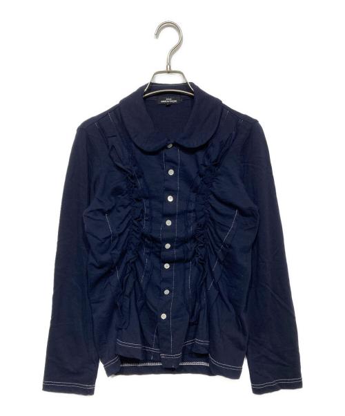tricot COMME des GARCONS（トリココムデギャルソン）tricot COMME des GARCONS (トリココムデギャルソン) コットンフリル ステッチシャツ　TQ-T002 ネイビー×ホワイト サイズ:Sの古着・服飾アイテム