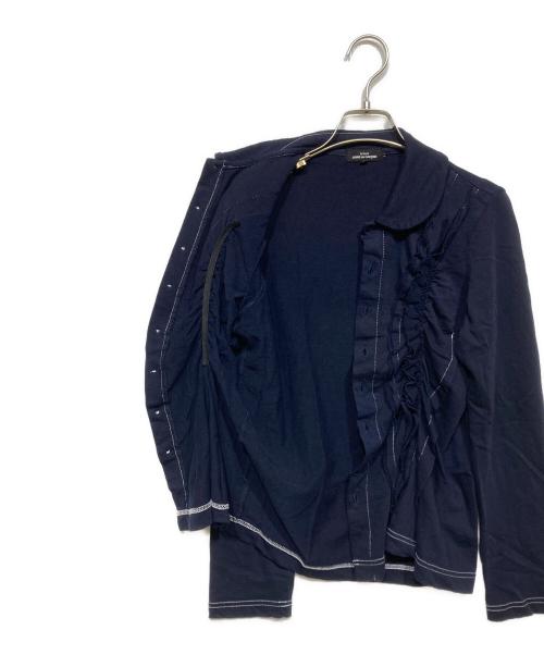 tricot COMME des GARCONS（トリココムデギャルソン）tricot COMME des GARCONS (トリココムデギャルソン) コットンフリル ステッチシャツ　TQ-T002 ネイビー×ホワイト サイズ:Sの古着・服飾アイテム