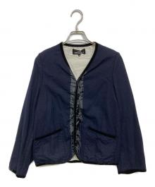tricot COMME des GARCONS（トリココムデギャルソン）の古着「ベロアパイピングジャケット」｜ネイビー×ブラック