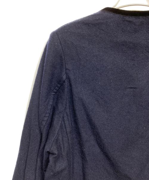 tricot COMME des GARCONS（トリココムデギャルソン）tricot COMME des GARCONS (トリココムデギャルソン) ベロアパイピングジャケット ネイビー×ブラック サイズ:Sの古着・服飾アイテム