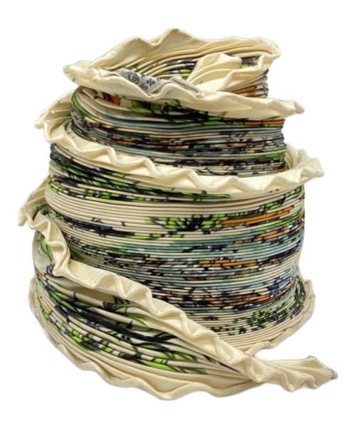 HERMES（エルメス）HERMES (エルメス) カレ 90 プリーツスカーフ ベージュの古着・服飾アイテム