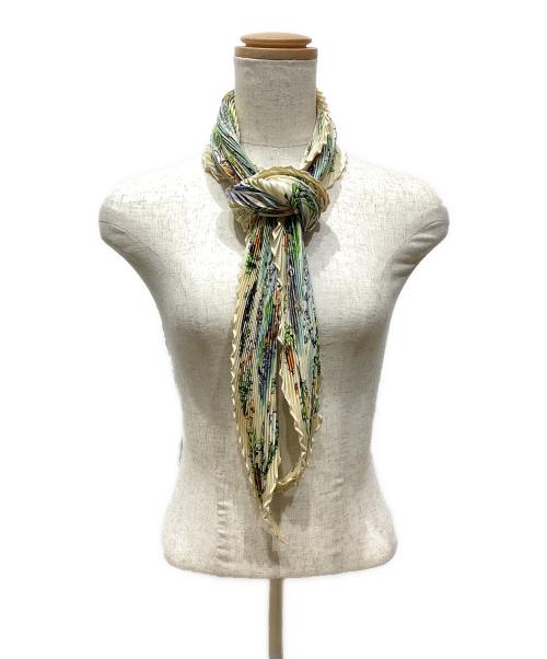 HERMES（エルメス）HERMES (エルメス) カレ 90 プリーツスカーフ ベージュの古着・服飾アイテム