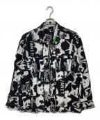 DIESELディーゼル）の古着「総柄ジップジャケット」｜ブラック