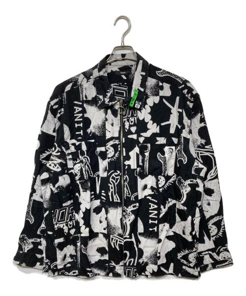 DIESEL（ディーゼル）DIESEL (ディーゼル) 総柄ジップジャケット ブラック サイズ:XLの古着・服飾アイテム