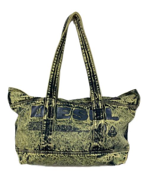 DIESEL（ディーゼル）DIESEL (ディーゼル) オーバーダイブリーチデニムトートバッグ イエローの古着・服飾アイテム