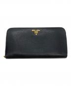 PRADAプラダ）の古着「ラウンドファスナー財布」｜ブラック