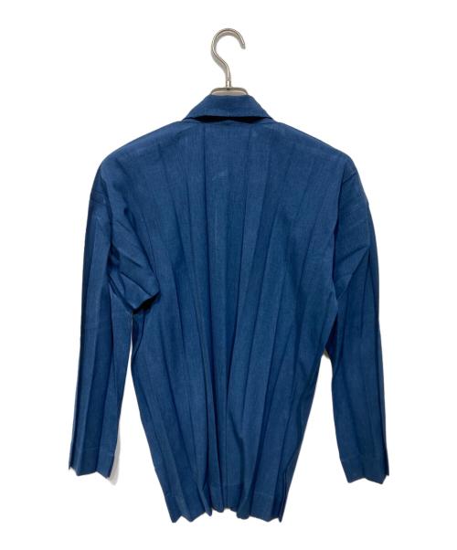 HOMME PLISSE ISSEY MIYAKE（オム プリッセ イッセイ ミヤケ）HOMME PLISSE ISSEY MIYAKE (オム プリッセ イッセイ ミヤケ) EDGE ENSEMBLE プリーツシャツ ネイビー サイズ:2の古着・服飾アイテム