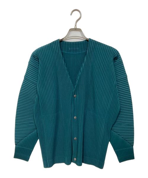 HOMME PLISSE ISSEY MIYAKE（オム プリッセ イッセイ ミヤケ）HOMME PLISSE ISSEY MIYAKE (オム プリッセ イッセイ ミヤケ) COLOR PLEATS 1 カーディガン グリーン サイズ:2の古着・服飾アイテム