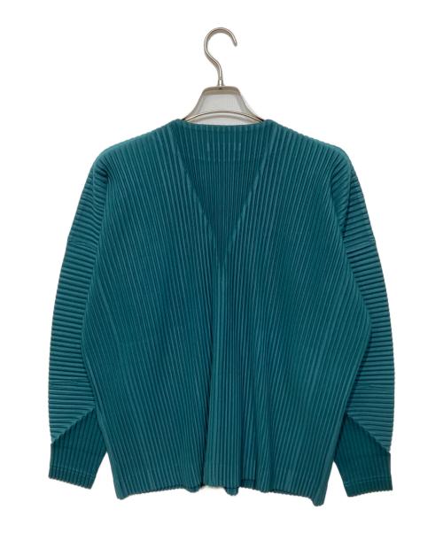 HOMME PLISSE ISSEY MIYAKE（オム プリッセ イッセイ ミヤケ）HOMME PLISSE ISSEY MIYAKE (オム プリッセ イッセイ ミヤケ) COLOR PLEATS 1 カーディガン グリーン サイズ:2の古着・服飾アイテム