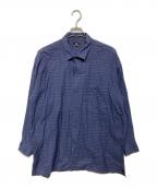 IM ISSEY MIYAKEアイエムイッセイミヤケ）の古着「チェックオープンカラーシャツ」｜ネイビー
