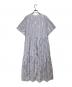 ne quittez pas (ヌキテパ) Cotton Poplin Stripe Foil Print Half Sleeve Tiered Dress ピンク×ブルー サイズ:M：20000円