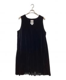 foufou（フーフー）の古着「no-sleeve velour one piece」｜ブラック