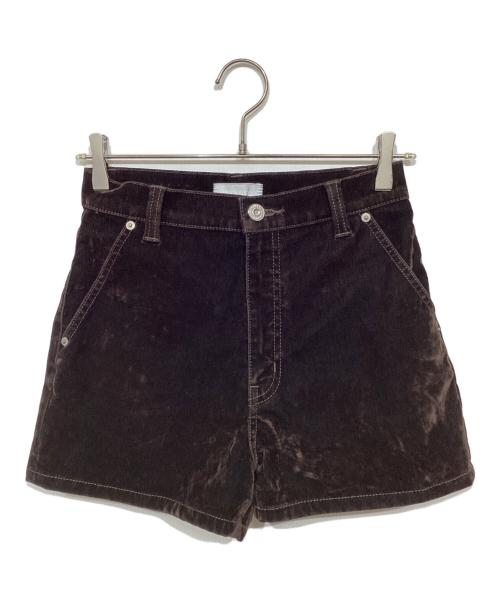 moussy（マウジー）moussy (マウジー) VELVET MICRO ショーツ ブラウン サイズ:2の古着・服飾アイテム