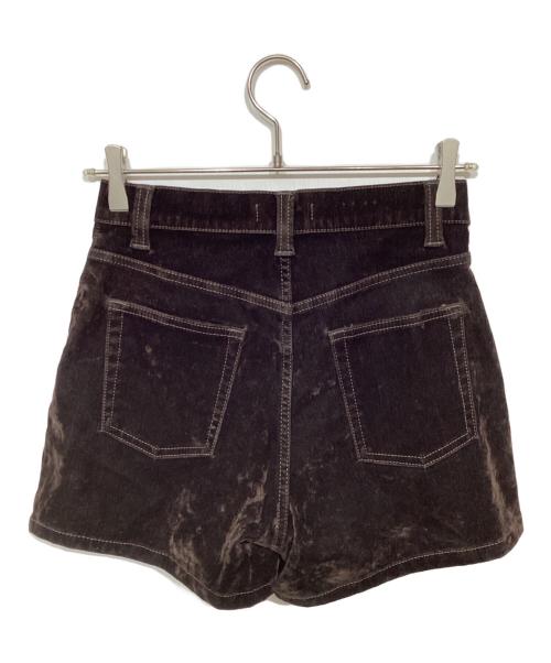 moussy（マウジー）moussy (マウジー) VELVET MICRO ショーツ ブラウン サイズ:2の古着・服飾アイテム