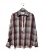 SUGARHILLシュガーヒル）の古着「SHEER OMBRE BLOUSE」｜エンジ×ブルー