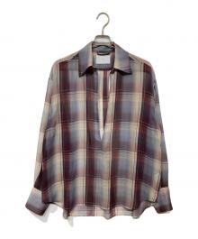 SUGARHILL（シュガーヒル）の古着「SHEER OMBRE BLOUSE」｜エンジ×ブルー