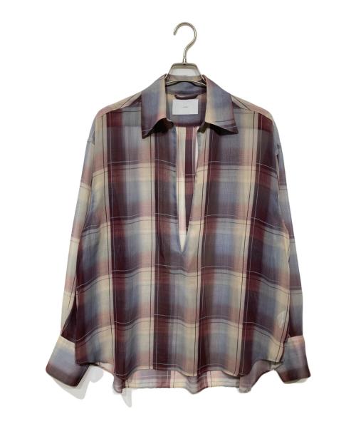 SUGARHILL（シュガーヒル）SUGARHILL (シュガーヒル) SHEER OMBRE BLOUSE エンジ×ブルーの古着・服飾アイテム