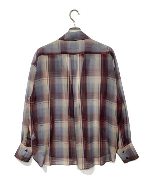 SUGARHILL（シュガーヒル）SUGARHILL (シュガーヒル) SHEER OMBRE BLOUSE エンジ×ブルーの古着・服飾アイテム