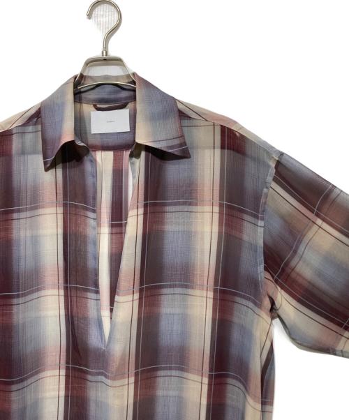 SUGARHILL（シュガーヒル）SUGARHILL (シュガーヒル) SHEER OMBRE BLOUSE エンジ×ブルーの古着・服飾アイテム