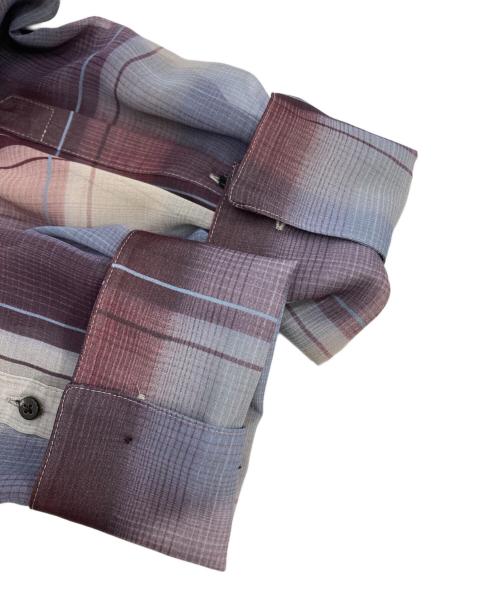 SUGARHILL（シュガーヒル）SUGARHILL (シュガーヒル) SHEER OMBRE BLOUSE エンジ×ブルーの古着・服飾アイテム