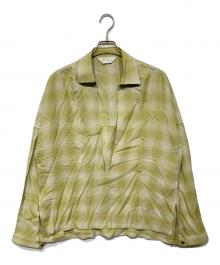 ANCELLM（アンセルム）の古着「ANCELLM OMBRE CHECK PULLOVER SHIRT」｜ライトグリーン
