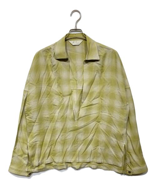 ANCELLM（アンセルム）ANCELLM (アンセルム) ANCELLM OMBRE CHECK PULLOVER SHIRT ライトグリーン サイズ:1の古着・服飾アイテム