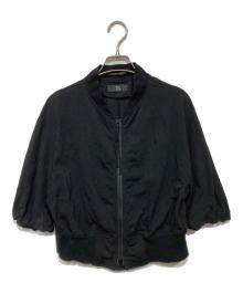 Y's（ワイズ）の古着「ハーフスリーブクロップドブルゾン」｜ブラック