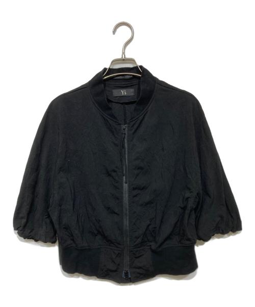 Y's（ワイズ）Y's (ワイズ) ハーフスリーブクロップドブルゾン ブラック サイズ:2の古着・服飾アイテム