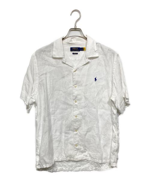 POLO RALPH LAUREN（ポロ・ラルフローレン）POLO RALPH LAUREN (ポロ・ラルフローレン) リネンオープンカラーシャツ ホワイト サイズ:Mの古着・服飾アイテム