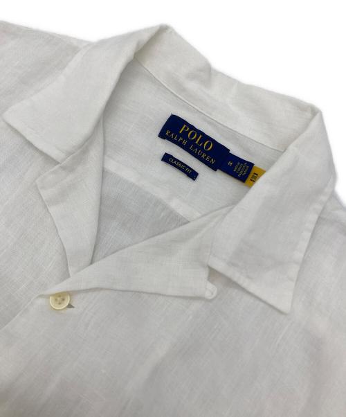 POLO RALPH LAUREN（ポロ・ラルフローレン）POLO RALPH LAUREN (ポロ・ラルフローレン) リネンオープンカラーシャツ ホワイト サイズ:Mの古着・服飾アイテム