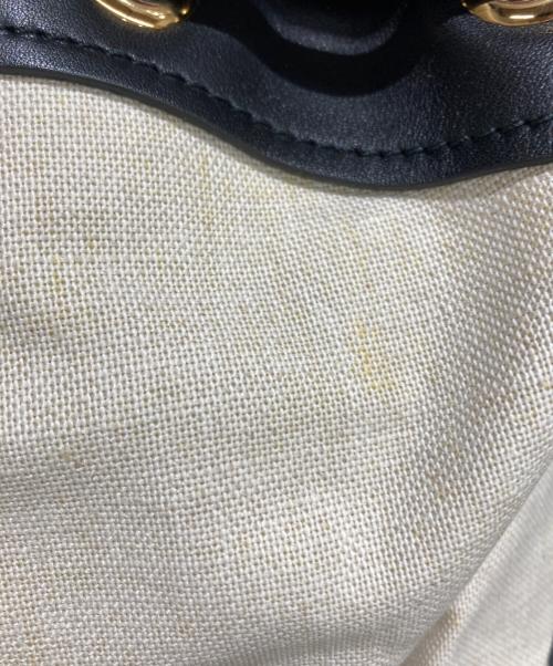 Salvatore Ferragamo（サルヴァトーレ フェラガモ）Salvatore Ferragamo (サルヴァトーレ フェラガモ) レザーキャンバス トートバッグ アイボリー×ブラックの古着・服飾アイテム