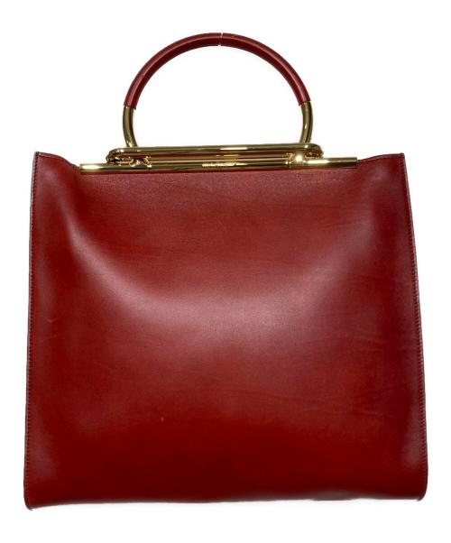 Salvatore Ferragamo（サルヴァトーレ フェラガモ）Salvatore Ferragamo (サルヴァトーレ フェラガモ) サークルハンドルトートバッグ レッドの古着・服飾アイテム