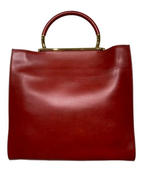 Salvatore Ferragamo（サルヴァトーレ フェラガモ）Salvatore Ferragamo (サルヴァトーレ フェラガモ) サークルハンドルトートバッグ レッドの古着・服飾アイテム