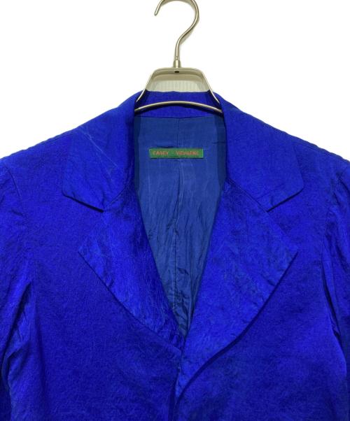 CASEY VIDALENC（ケイシーヴィダレンク）CASEY VIDALENC (ケイシーヴィダレンク) シルク3Bジャケット ブルー サイズ:XSの古着・服飾アイテム
