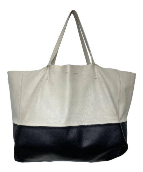 CELINE（セリーヌ）CELINE (セリーヌ) ホリゾンタルカバ ショルダーバッグ ホワイト×ブラックの古着・服飾アイテム