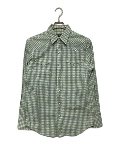 POLO COUNTRY（ポロカントリー）POLO COUNTRY (ポロカントリー) ウエスタンシャツ グリーン×ベージュ サイズ:Sの古着・服飾アイテム